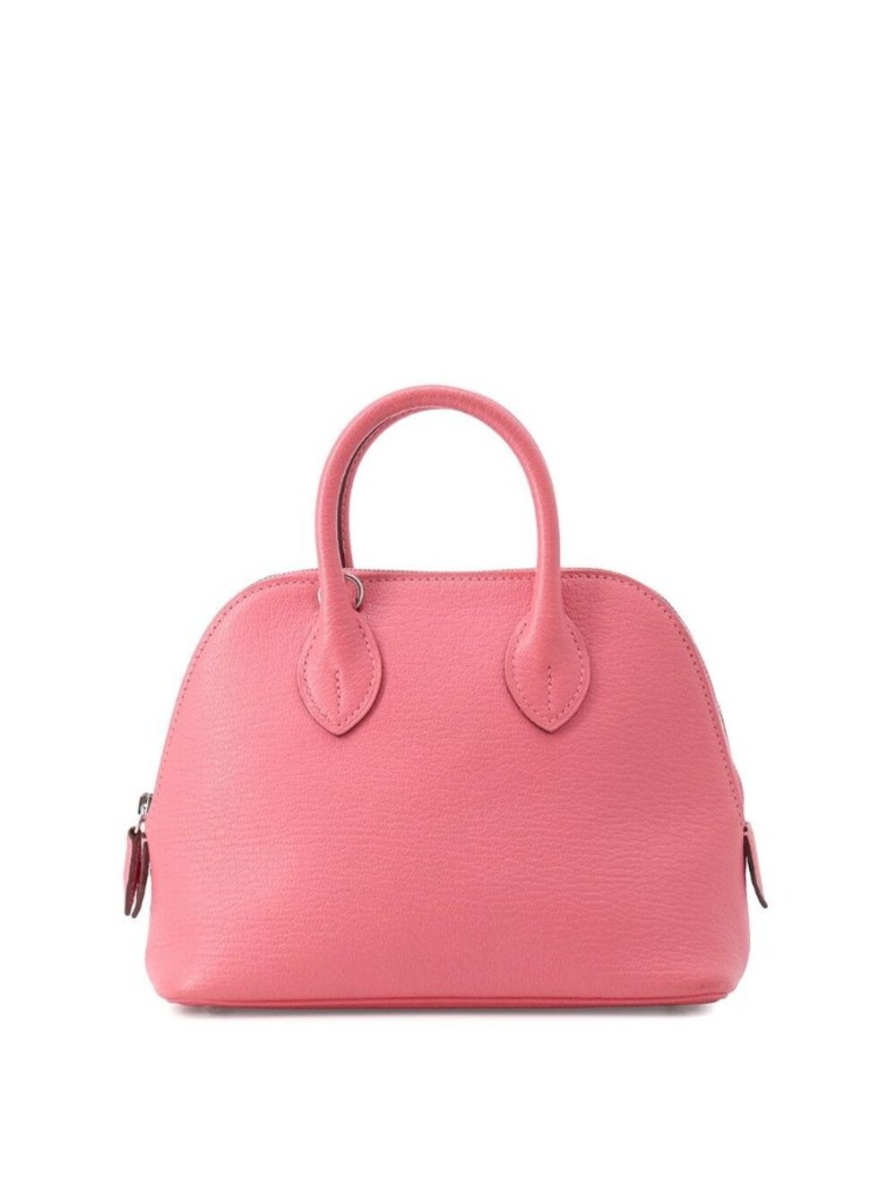 Hermes Bolide 1923 Mini Rose Azalea Silver Chevre Mysore 2-Way Handbag